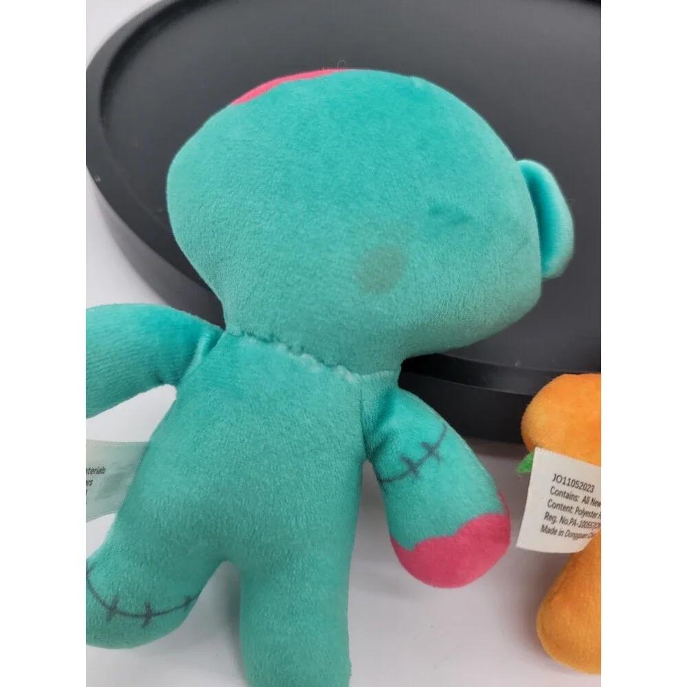 2 Deddy Bears Mini Plush Gothic Coffin  Zombear Undead Zombie Blue and Orange 5